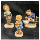 Hummel Figurines Goose Girl, Farm Boy, Little Help