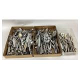 Silver-Plated Flatware Mixed Patterns, some Stainl