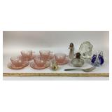 Pink Depression Glass, Kasuga Vase, Willow Tree, A