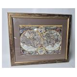Globe World Map Framed 23'x19'
