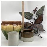 Crackle Glaze Pottery Planter, Stoneware Crocks