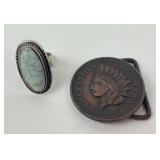 Ring and belt buckle