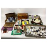 Craft Supplies, Buttons, Cedar Box, Toys