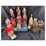 Santa Figurines, Wooden Nativity, Christmas Decor