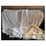 Crochet Lace Table Cloths in Neutral Tones