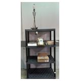 Shelf 61"H x 35"L x 24"W & Frames, Candles, Golf