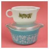Pyrex Amish Casserole Dish, Blossom Green Gravy Bo