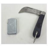 Slim Zippo Lighter, Klein Tools Knife