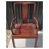 Wooden Armchair With Spindled Backrest