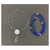 .925 Sterling Silver Mother Of Pearl Necklace,