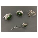 .925 Sterling Silver Anson Cuff links and Tie tack