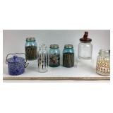 Ball Mason Jars, Owl and Tulip glass Canisters, Bl