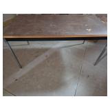 Rectangular Wooden Table With Metal Legs