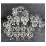 Etched Glassware With Floral Patterns