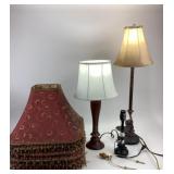 Table Lamp With Elephant Base, Beaded Lampshades