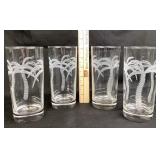 Rolf Etched Palm Tree Drinking Glasses