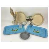 Enamel Plates, Trays, Wooden Utensils, Kitchen Too
