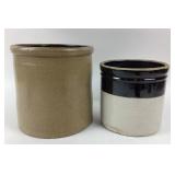 Stoneware Crocks With Two-Tone Glaze
