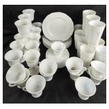 Milk Glass Dishes With Grapevine Relief Pattern