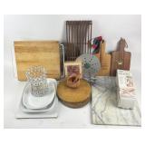 Marble, wood, Glass Cutting Boards, Serving Trays