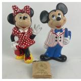 Walt Disney Production Mickey & Minnie Mouse 9"