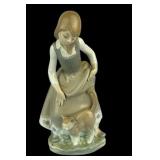 Lladro Porcelain Figure "Little Girl with Cat"