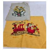 Embroidered Linen Panels With Floral, Train Design