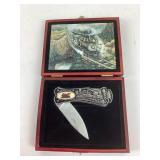 Railroad-Themed Folding Knife With Display Box