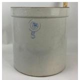 Stoneware Crock With Blue Number 5 Marking