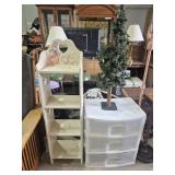 Wood 4 Tier Stand With Hand Painted Bunnu & Geese