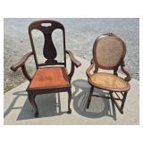 Wood Fiddle Back Upholstered Side Chair With