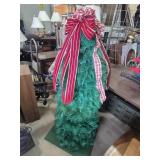 Ribbon Christmas Tree On Wood Base 56 in. Tall