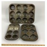 Ekco Baking Pans, Muffin Tins, Square Mold