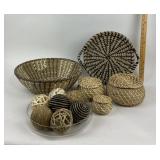 Woven Baskets With Decorative Balls