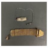 Sterling Tie Bar and Metal Mesh Bracelet