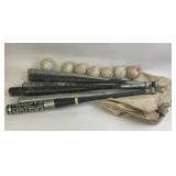 Softball Bats & Balls Sporting Equipment Lot
