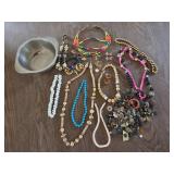 Beaded Jewelry, Buttons, Stainless Steel Bowl