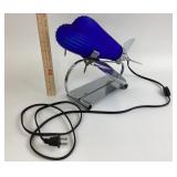 Airplane Lamp: Blue Frosted Glass
