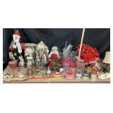 Porcelain St Nick Dolls, Christmas Ribbon, Clear G