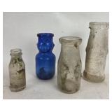Blue Glass Baby Bottle, Clear Milk Bottles