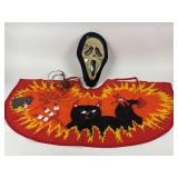 Vintage ghost face mask and red devil cape