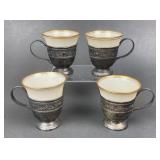 Lenox Demitasse Cups With Silver Plated Holders
