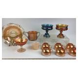 Janette Peach Gold Egg Nog Cups, Carnival Galss go