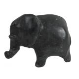 Black Stone Elephant Figurine