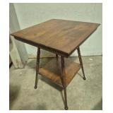 Tiger Oak 2 Tier Side Table 24 in. Square X 29