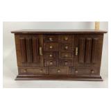 Wooden Jewelry Cabinet With Velvet-Lined Drawers