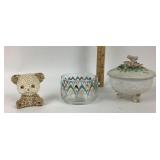 Lefton China Dish, MCM Blenko Atomic Boomerang ï¿½Bo