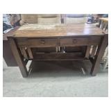Mission Style Library Table/Desk - 2 Drawer -