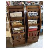 2 wood Magazine Racks with drawer