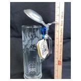 Hubner Kristall Glass Tankard: Pewter Lid
